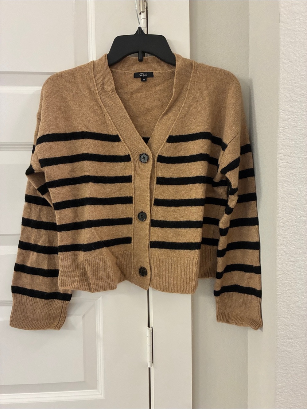 Rails Geneva Cardigan Camel and Black Striped